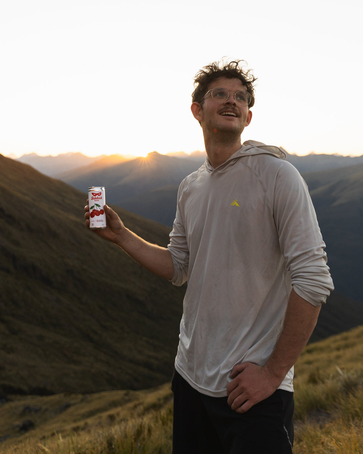 Sidekick Soda on the Brewster Hut track, Southern Alps
