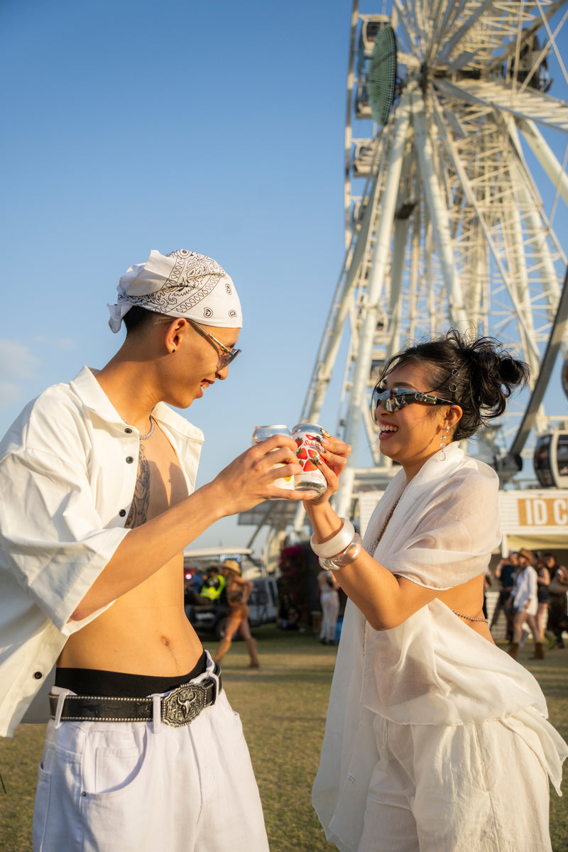 Cheers with Sidekick at a summer festival