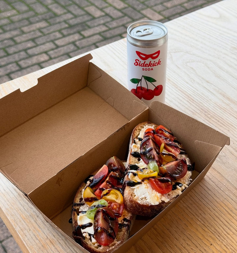 Sidekick Cherry with a fresh tomato bruschetta lunch