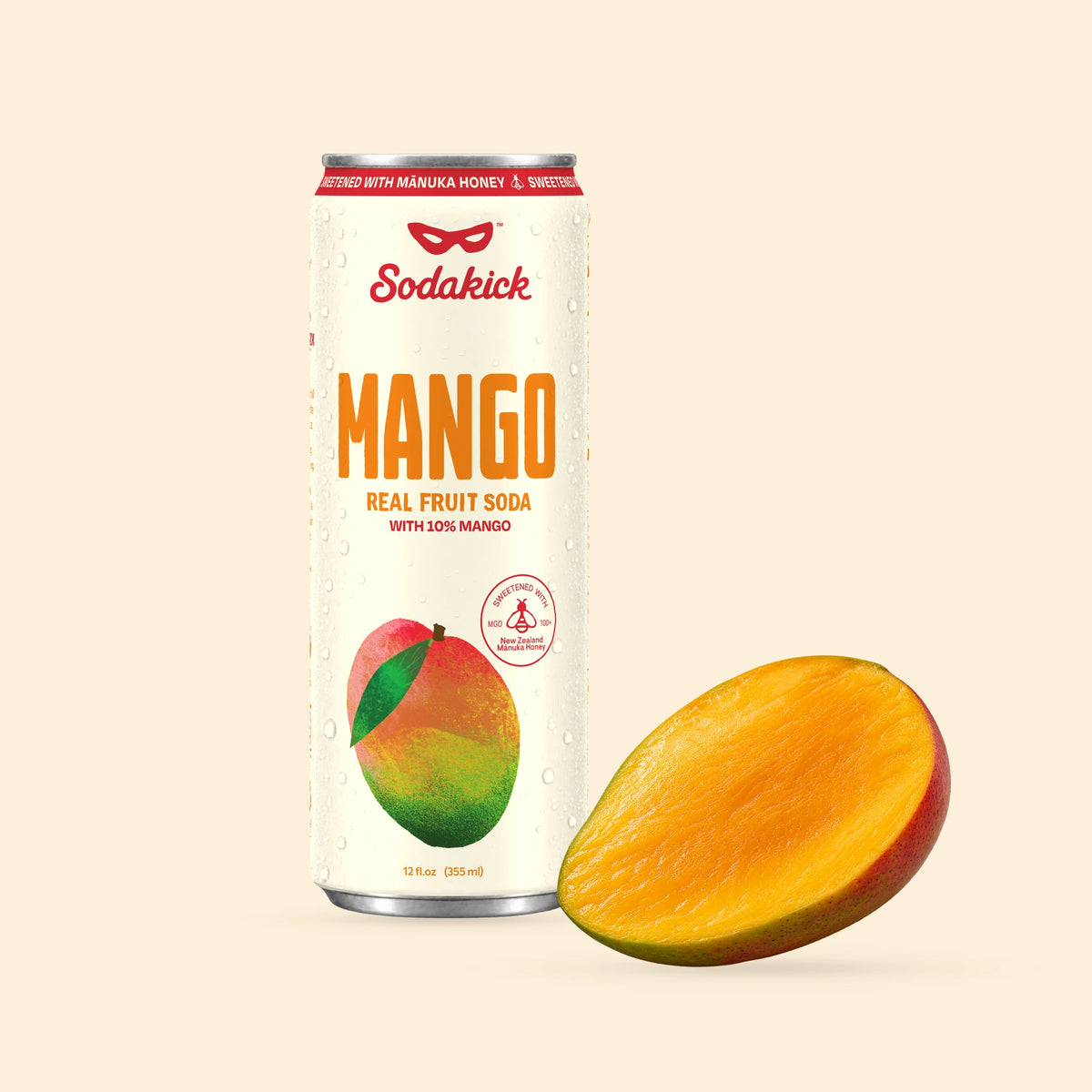 Sodakick Mango can with fresh mango