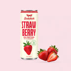 Sodakick Strawberry can with fresh strawberries